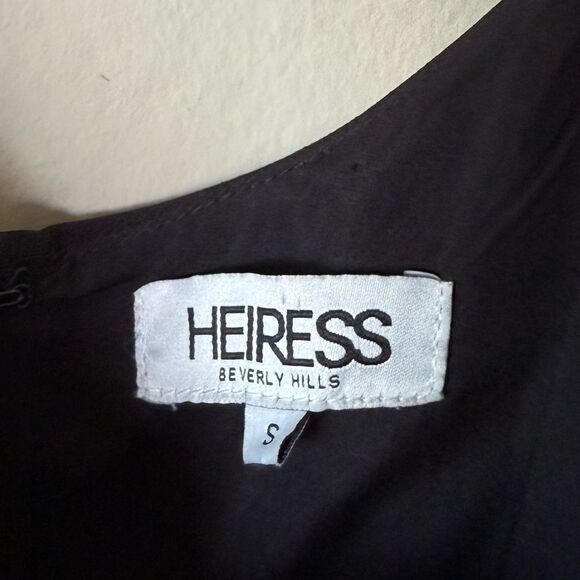 Heiress Beverly Hills Mini Black Dress Corset Flared Crepe size S - Picture 8 of 8